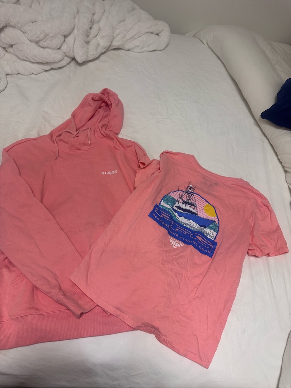 Columbia Coral Pink Hoodie and Graphic Tee Set